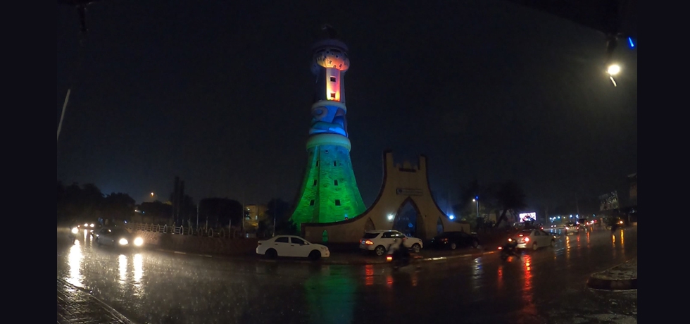 Iconic Tour d'Afrique illuminated on Independence Day - 15 Aug 2021 