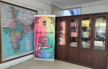 Setting up 'India Corner' at Embassy of India, Bamako