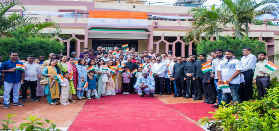 Flag hoisting ceremony of 79th Independence Day of India in Bamako. 