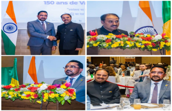 H.E. Mr. Mossa AG ATTAHER, Hon’ble Minister for Malians Living Abroad & African Integration, graced the National Day Reception organized by the Embassy on the 77th Republic Day of India. Guests from Mali Govt. CNT, diplomatic corps, civil society, media & Indian diaspora graced the event