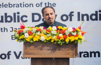 Glimpses of the colourful celebration of the 77th Republic Day of India IN in Mali ML.